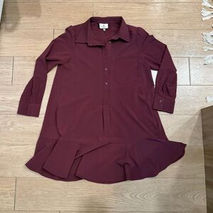 Tuckernuck Winetasting Crepe Callahan Shirt Dress